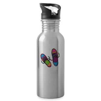 Hipster Schuhe - Trinkflasche mit integriertem Trinkhalm - Lightsilver - Rechts