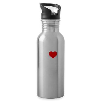 I Love Greece - Water bottle with straw - silver - Right