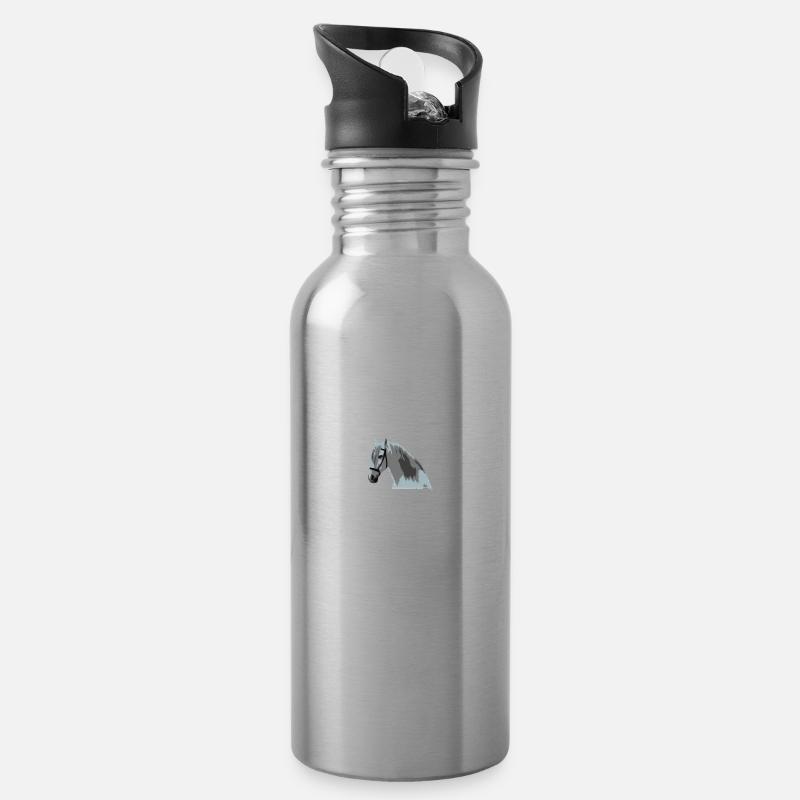 Andalusier - Trinkflasche mit integriertem Trinkhalm - Lightsilver