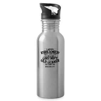 Grumpy Old Gunner - Water bottle with straw - silver - Right