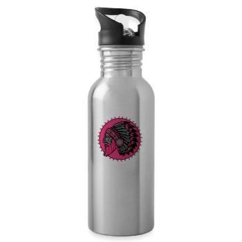 Beard indian - Water bottle with straw - silver - Right