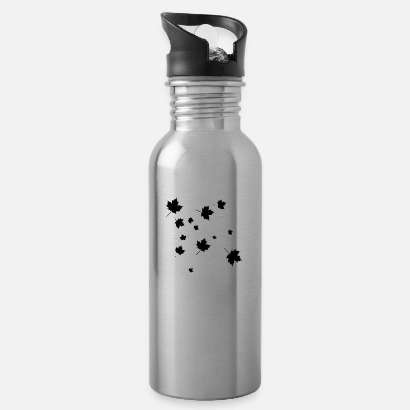 baum blätter - Trinkflasche mit integriertem Trinkhalm - Lightsilver