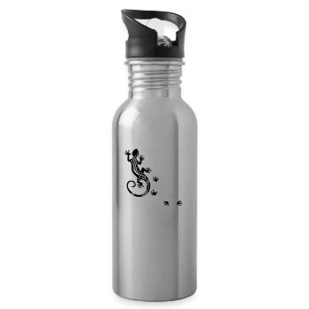 Running Gecko Ethno - Trinkflasche mit integriertem Trinkhalm - Lightsilver - Rechts
