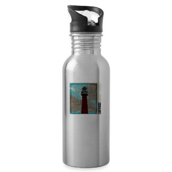 Leuchtturm22 - Trinkflasche mit integriertem Trinkhalm - Lightsilver - Rechts