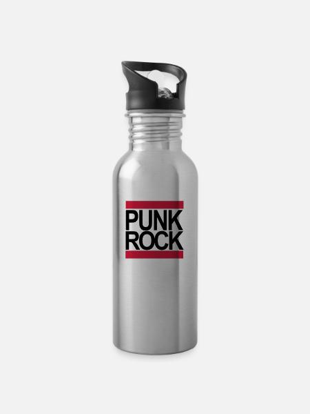 punk rock - Water bottle with straw - silver
