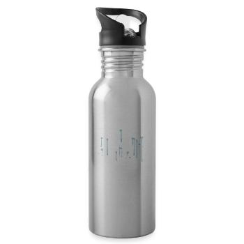 water wet graffiti drops melted cool win - Water bottle with straw - silver - Right