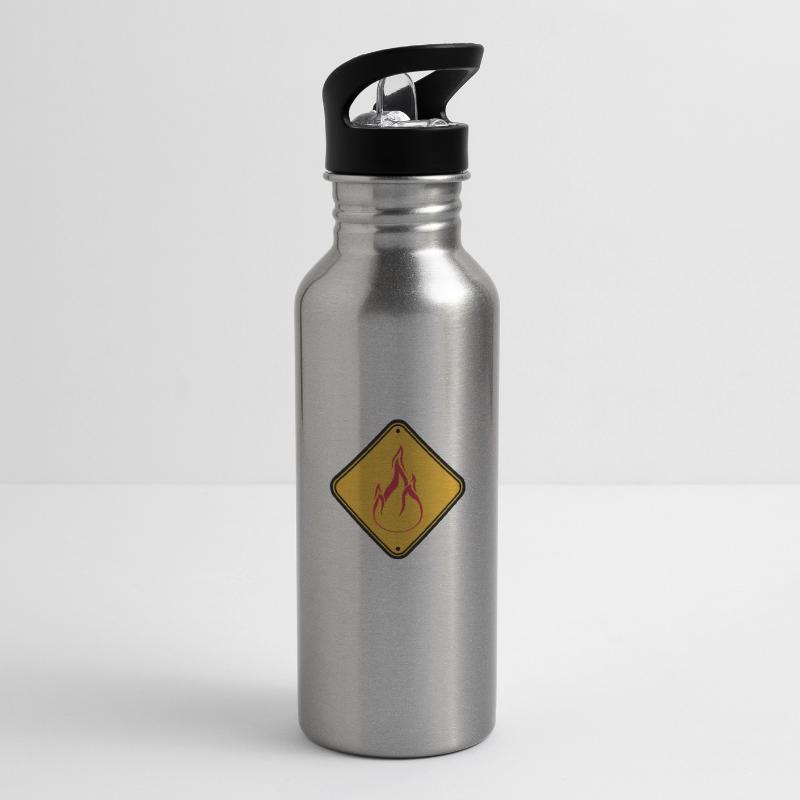 Shield note warning caution caution danger feu Water bottle with straw