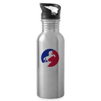 sport rot blau logo cool silhouette nacht klippe m - Trinkflasche mit integriertem Trinkhalm - Lightsilver - Rechts