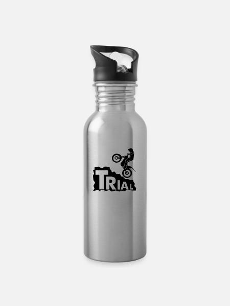 Trial rock - Water bottle with straw - silver