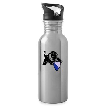 Zurich lion - Water bottle with straw - silver - Right