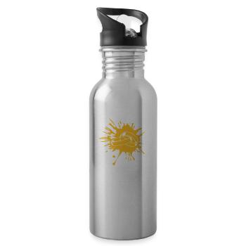 spritzer klecks farbe tropfen graffiti 2 verbunden - Trinkflasche mit integriertem Trinkhalm - Lightsilver - Rechts