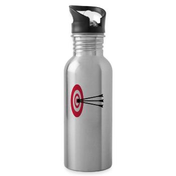 Archery Design - Water bottle with straw - silver - Right