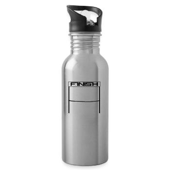 winner marathon finish home straight finish ro - Water bottle with straw - silver - Right