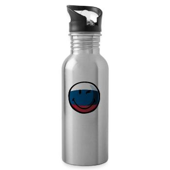 Smiley Russia - Trinkflasche mit integriertem Trinkhalm - Lightsilver - Rechts