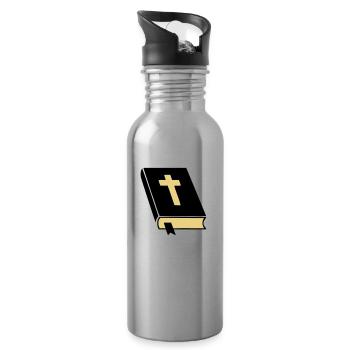 bibel_02 - Gourde avec paille intégrée - argent clair - Droite