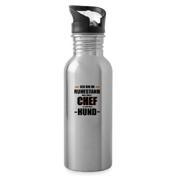 Ruhestand Chef Hund Tier - Trinkflasche mit integriertem Trinkhalm - Lightsilver - Rechts