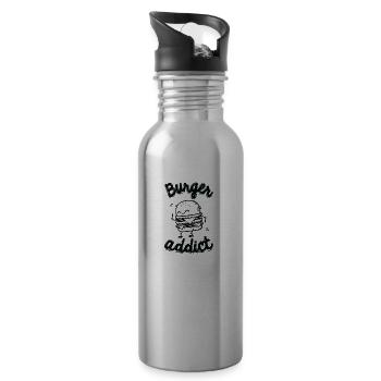 Burger Addict - Gourde avec paille intégrée - argent clair - Droite