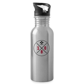 darts design 180 - Trinkflasche mit integriertem Trinkhalm - Lightsilver - Rechts
