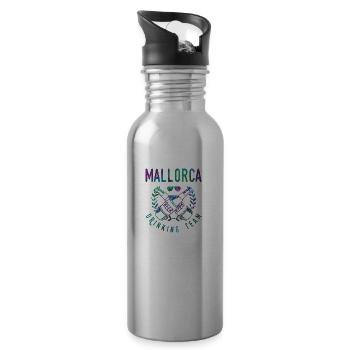 mallorca drinking team - Trinkflasche mit integriertem Trinkhalm - Lightsilver - Rechts