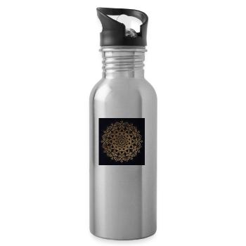 Mandala - Water bottle with straw - silver - Right