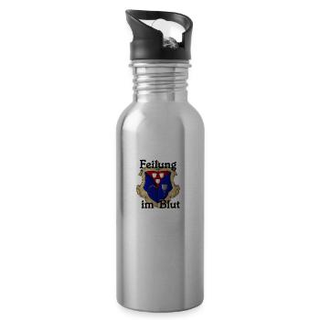 Goldschmied Silberschmied Wappen - Trinkflasche mit integriertem Trinkhalm - Lightsilver - Rechts