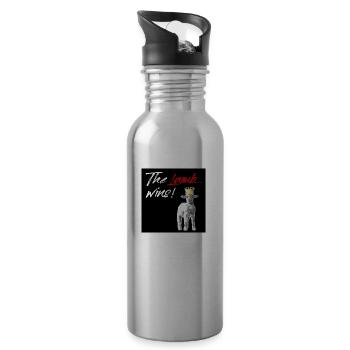 Das Lamm gewinnt - Trinkflasche mit integriertem Trinkhalm - Lightsilver - Rechts