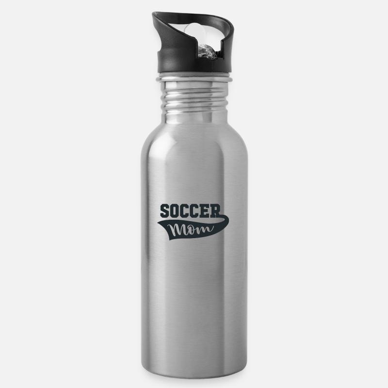Soccer Mom - Trinkflasche mit integriertem Trinkhalm - Lightsilver