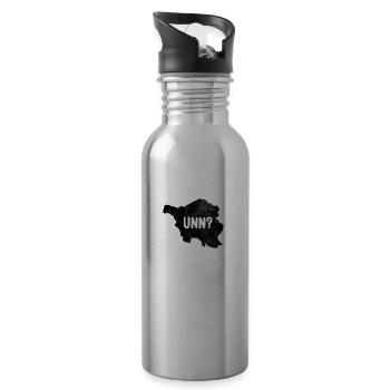 Saarländer unn Saarländisch Saarland lustig - Trinkflasche mit integriertem Trinkhalm - Lightsilver - Rechts