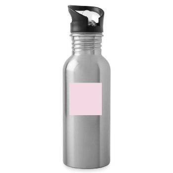 Rose, rose, rose foncé (également personnalisable) - Gourde avec paille intégrée - argent clair - Droite