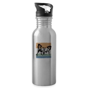 Chihuahua - Trinkflasche mit integriertem Trinkhalm - Lightsilver - Rechts