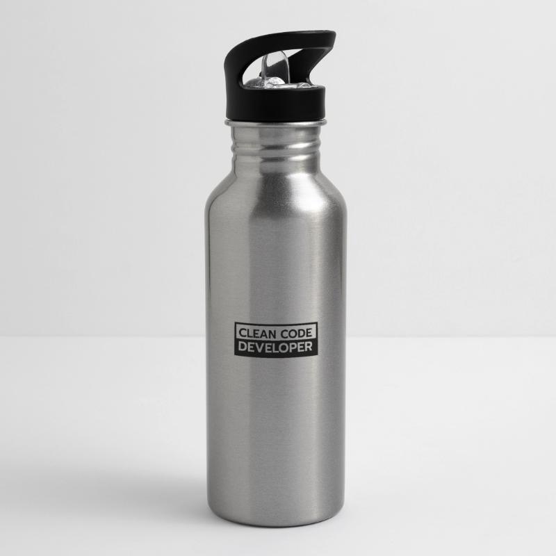 Clean Code Entwickler Coder Programmierer Geschenk Trinkflasche mit integriertem Trinkhalm