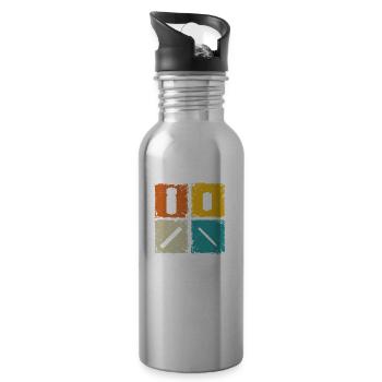 Kubb retro squares kubb yard game player - Water bottle with straw - silver - Right