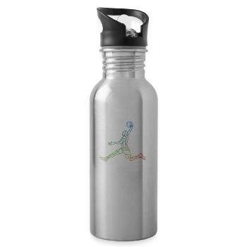 Geshenk Basketball basketball players - Water bottle with straw - silver - Right