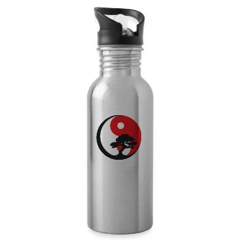 Qigong Bonsaï Ying Yang - Gourde avec paille intégrée - argent clair - Droite