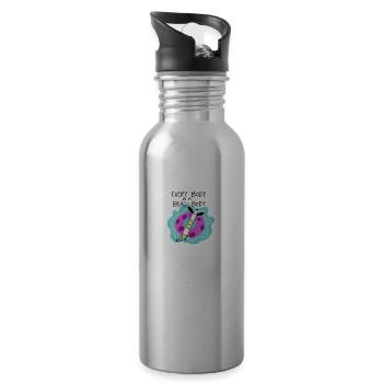 DACHSHUND TECKEL DACHSHUND LOVE DAGGEL - Water bottle with straw - silver - Right
