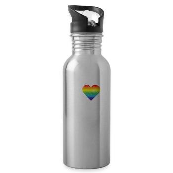 I love Men LGBTQ Pride Month Gay Lesbian - Trinkflasche mit integriertem Trinkhalm - Lightsilver - Rechts