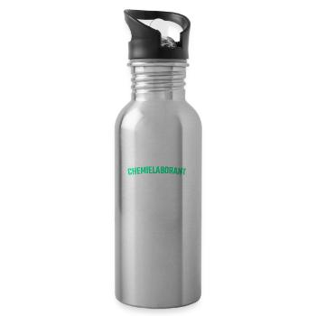 Chemielaborant Chemie Laborant Labor Geschenk - Trinkflasche mit integriertem Trinkhalm - Lightsilver - Rechts