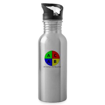 ACAB All Colors Are Beautiful - Trinkflasche mit integriertem Trinkhalm - Lightsilver - Rechts