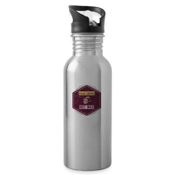 Make crepes not war - Water bottle with straw - silver - Right