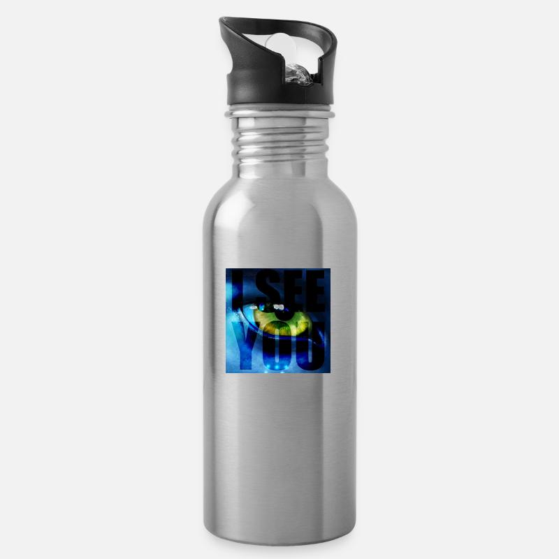 Avatar I see you - Trinkflasche mit integriertem Trinkhalm - Lightsilver