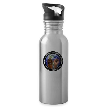 Animal-, Human-, Earth Liberation black - Water bottle with straw - silver - Right