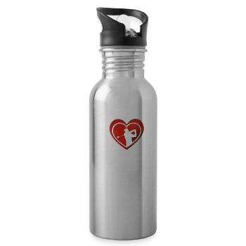 I love GOLF - cool golf motif for golfers - Water bottle with straw - silver - Right