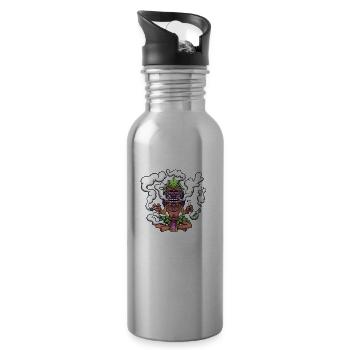 High Man avec masque Tiki - Gourde avec paille intégrée - argent clair - Droite