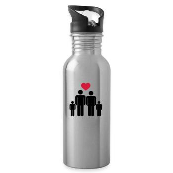 Small family Icon - Water bottle with straw - silver - Right