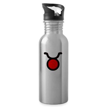 Astrological symbol Taurus - Water bottle with straw - silver - Right