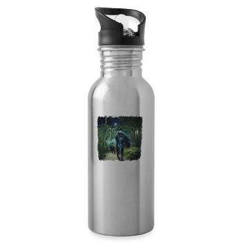 The Forest Spirit Becomes The Nightwalker - Water bottle with straw - silver - Right