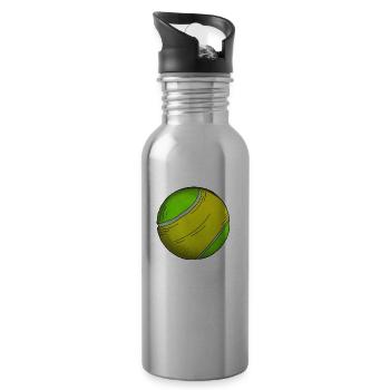 Tennis Ball Sticker - Water bottle with straw - silver - Right
