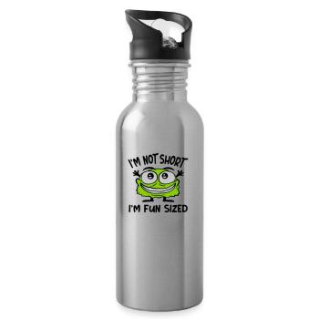 Not short fun sized - Water bottle with straw - silver - Right