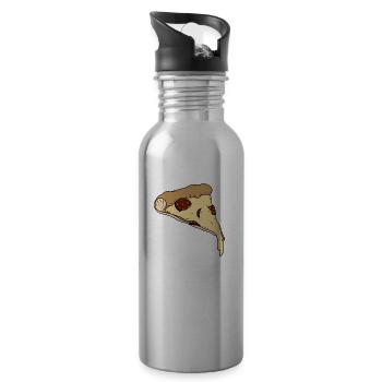 Pizza - Trinkflasche mit integriertem Trinkhalm - Lightsilver - Rechts