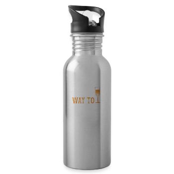 Which Way to the Wine - Trinkflasche mit integriertem Trinkhalm - Lightsilver - Rechts
